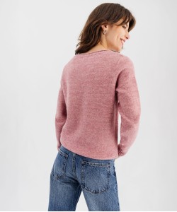 Pull col V avec finitions roulottées femme